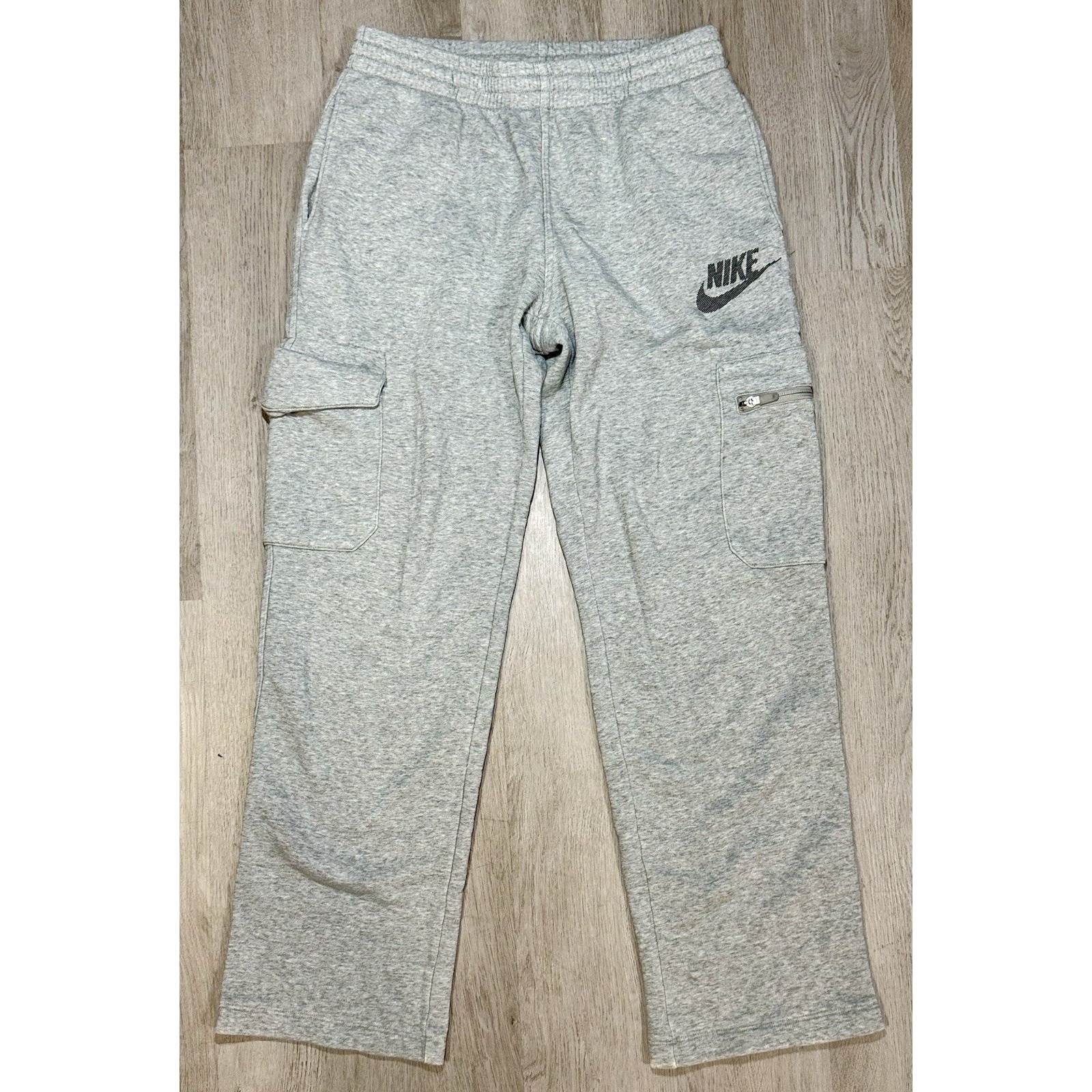 Vintage Nike Cargo Sweatpants Mens Medium 31" Loose Straight Fit Distressed Y2k